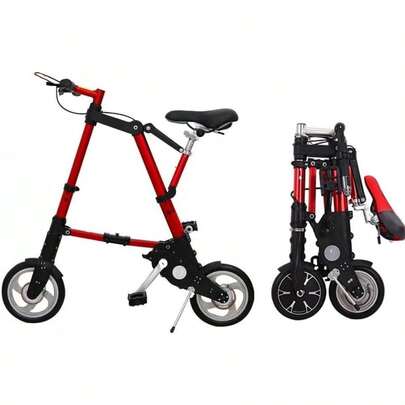 SUPERTRUST Bicicleta Plegable 8 Pulgadas, Mini Bicicleta Plegable Ligera para Adultos, Bicicleta Viaje Al Aire Libre, Bicicleta Ciudad Ajustable