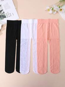 3双超薄踩脚舞蹈紧身裤，高密度弹力透明连裤袜，防勾丝，适合女孩日常穿着 - 彩色 - 查看 14