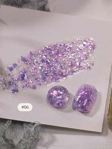 2026新款15ml容量情人节礼物夏季梦幻婚纱云锦碎钻超亮细闪糖果冰透明不规则闪粉玻璃纸凝胶指甲油，季节星光闪粉持久亮泽美甲 - 彩色 - 查看 17