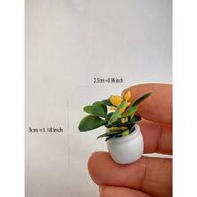 1 Random Artificial Mini Potted Plant Statue, Mini Potted Plant Bonsai, Mini Garden Outdoor Decoration With Fake Flower Pots To Simulate Plants Valentine's Day, Valentine's Day Wedding, Birthday(Random Style) - 綠色 - 查看 3