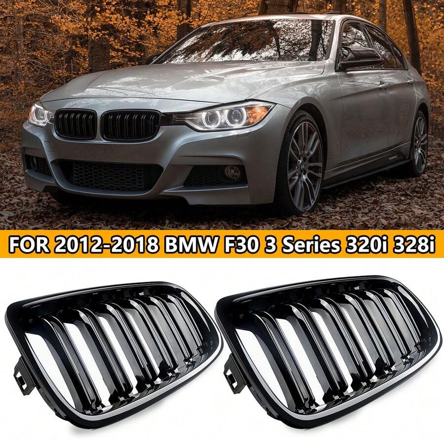Glossy Black Front Kidney Grille Grill For BMW F30 3series 320i328i 2012-2018 WR - A - View 1