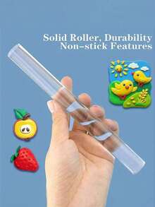 耐用透明手动造型工具亚克力粘土擀面杖，易于清洁，适用于DIY手工艺品 - 彩色 - 查看 6