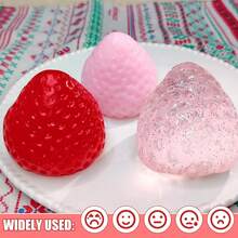 Strawberry Squeezing Toy - Suitable For Both Children And Adults As A Stress Relieving Toy. The Transparent Packaging Contains Realistic Strawberry Fruit Shapes, Making It Suitable For Party Gifts, Birthday Gifts, And Tabletop Decorations. - Red - View 7