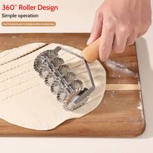 Stainless Steel Manual Dough Cutter, Pasta Maker, Vegetable Chopper - Food- Metal Kitchen Tool For Cutting Dough, Slicing Vegetables - Multicolor - View 3