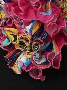 1pc Women's Floral Versatile Multifunctional Headband/Neck Scarf, Everyday Wear - Hot Pink - View 2