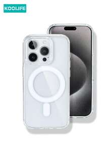 Koolife 1pc Magnetic Wireless Charging Trans - Clear - View 2