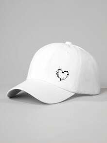 1pc Printed Heart Baseball Cap, Adjustable Outdoor Sun Protection Casual Hat Suitable For Spring/Autumn Travel, Beach, Y2K Style For Young People - Baseball Cap - View 21