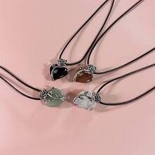 1pc Heart & Rose Pendant Necklace, Crystal Jewelry Gift For Women, Valentine's Day - Love - View 2