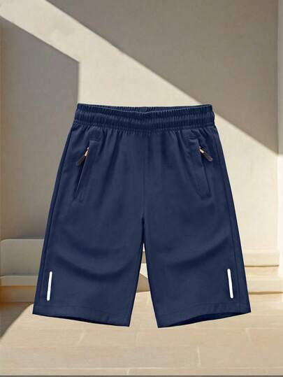 1pc Tween Boys Casual Minimalist Sports Outdoor Loose Shorts, Summer