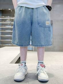 Oversized Loose Fit Denim Shorts For Teenage Boys, Fashion - Black - View 2