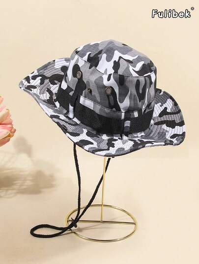 1顶迷彩户外遮阳帽/渔夫帽（男士款）