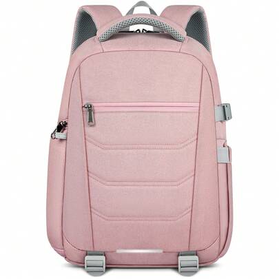 NEWHEY Mochila profesional impermeable y antirrobo para cámara DSLR de 14 pulgadas, bolsa para portátil, mochila de fotografía de gran capacidad, color rosa