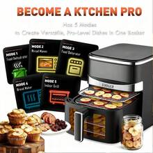 HanTai Air Fryer – 5.28QT Airfryer For Quick & Easy Meals In Minutes, Features Hi-Fry Technology For Extra Crisp, Touchscreen Controls With 8 Presets, Nonstick & Dishwasher Basket - US B Type Plug(110-127V) - View 4