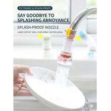 1 PCS Rotating Telescopic Faucet Filter With Mineral Balls & Spray Head, Water-Saving Splash-Proof Kitchen Sink Filter For Non-Drinking Water Cleaning At Round Faucets (Fits 1.6-2.3cm) - Green - View 5