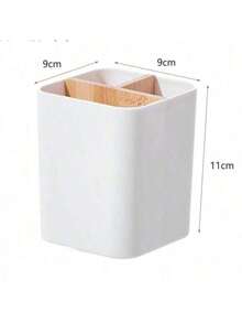 White Marble Texture Bathroom Toothbrush Holder, Electric Toothbrush & Toothpaste Organizer Suitable For Vanity, Shower Area And Countertop - White Imitation Toothbrush Holder/comb Holder - View 12