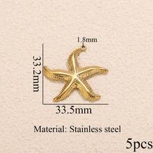 1/5pcs Stainless Steel Fashion Charms Butterfly, Starfish, Star, Flower, Coral Pendants DIY Necklace & Earring Jewelry Making Suitable For Everyday Wear - Pendants - View 9