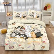 Bộ 3 món (1 vỏ chăn + 2 vỏ gối, không kèm ruột chăn), mềm mại và thân thiện với da, họa tiết mèo thêu 3D dễ thương, phù hợp cho trẻ em, thanh thiếu niên và người lớn. Có nhiều kích cỡ, bao gồm cả cỡ lớn. Khóa kéo, có thể giặt máy. Tuyệt vời để trang trí khách sạn, phòng ngủ, phòng ký túc xá, cũng thích hợp làm quà tặng. - 6560+SJT+Y - Xem 2