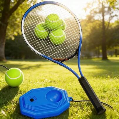 1 pieza Entrenador de tenis con cuerda elástica, práctica por sí mismo para principiantes, set de raqueta de tenis