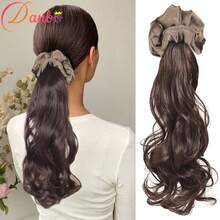 16 Inch Women's Wavy Synthetic Ponytail Clip-On Hair Extension With Headband Design - Multicolor - View 10
