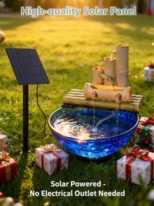 3.5瓦太阳能喷泉水泵，升级版DIY太阳能喷泉，配备4.9英尺水管水泵和16个喷嘴，可喷洒优雅的水景，适用于鸟浴、花园装饰、宠物饮水和池塘。 - 黑色 - 查看 3