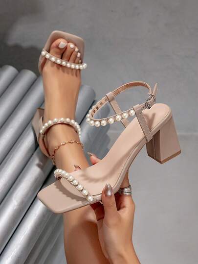 Women's New Pearl Decor Square Toe Elegant Formal/Casual Pumps