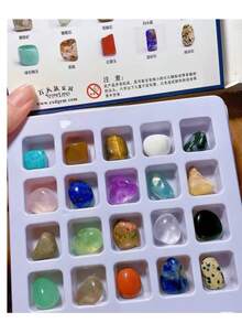 Elegant Crystal Gemstone Box Set - 20 Unique Natural Stones For Jewelry, Watches & Home Decor - Set - View 2