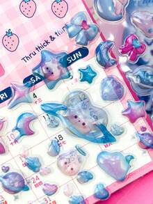 Cartoon Capybara 3D Jelly Stickers, Scrapbooking DIY Diary Notebook Stationery Phone Case Decor Cute Stickers - Multicolor - View 9