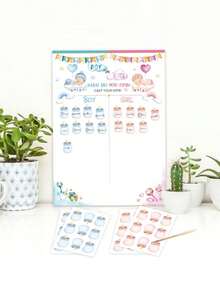 一套婴儿性别揭晓海报，婴儿主题性别揭晓投票海报，创意派对游戏套装，性别揭晓海报，附赠36张瓶形投票贴纸 - 彩色 - 查看 1