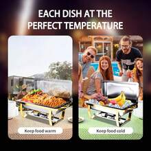 Gold Self-Serve Buffet Warmer, Premium Buffet Warming Tray, Full Set Buffet Warming Appliance - Half-gold Stove - View 4