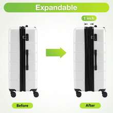 20 Inch Hardside Luggage, Expandable Rolling Luggage With TSA Lock And Spinner Wheels, White - White - View 9