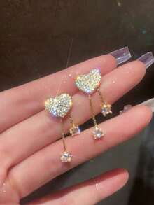 1 Pair Simple Personalized Fashion Creative Niche Design Silver Twist Circle Stud Earrings, Suitable For Daily Wear For Women - Gold - View 3