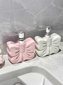 1 pieza Soporte para cepillos de dientes con lazo blanco y rosa de 3 agujeros, estante multifuncional para almacenar cepillos de dientes y pasta de dientes, accesorio de decoración del hogar elegante y duradero, organizador de baño de moda - Multicolor - Ver 6