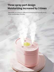 1pc 1200ml Large Capacity Humidifier, Powerful Mist Aroma Diffuser With LED Mood Light, Air Humidifying, Odor Removal, Nano Mist, Triple Nozzle Design, USB Powered, Suitable For Room, Office, Travel And Car - Multicolor - View 5