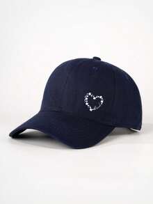 1pc Printed Heart Baseball Cap, Adjustable Outdoor Sun Protection Casual Hat Suitable For Spring/Autumn Travel, Beach, Y2K Style For Young People - Baseball Cap - View 14