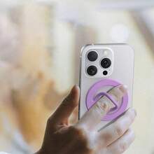 Solid Color 1pc Magnetic Phone Holder Made Of Elastic Silicone Phone Rings Finger Support Compatible With IPhone And Android Smartphones Valentine's Day Gift - Multicolor - View 7