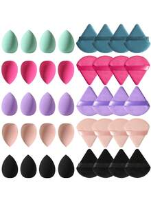 40PCS Makeup Tools Set Including:20PCS Triangle Powder Puffs+20PCS Makeup Sponges - Multicolor - View 12