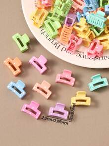 30个彩色波点方形迷你发夹，简约可爱女孩发饰 - 彩色 - 查看 3