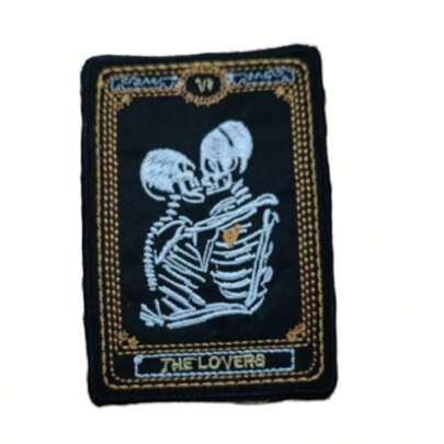 1pc Punk Style Skull Embroidered Patch, Iron-On Applique For DIY Jeans, Jacket, Clothing, Bag, Hat Ripped Repair And Decoration