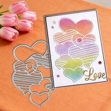 Troqueles creativos con forma de corazón, herramienta DIY para hacer álbumes de recortes y estarcidos en relieve, para tarjetas de felicitación, recorte de papel para manualidades, plantilla de troqueles para hacer tarjetas de regalo. - Plateado - Ver 5