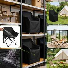 1 husă pentru scaun de exterior, rezistentă, stivuibilă - husă pentru scaun de terasă impermeabilă, rezistentă la praf și UV, husă pentru scaun de grădină rezistentă la intemperii, pentru toate anotimpurile, pentru daune provocate de ploaie/zăpadă/praf/soare, potrivită pentru scaune stivuibile, ideală pentru terasă/curte/balcon/piscină, accesoriu indispensabil de protecție a mobilierului de exterior - Multicolor - Vizualizare 2