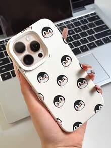 1 pieza Funda de teléfono de TPU con borde recto y diseño de pingüino redondo personalizado a prueba de caídas, compatible con Apple 16 Pro Max/16/16 Pro/16 Plus/15/15 Pro Max/15 Pro/11/12/13/14 Pro Max/11 Pro/11 Pro Max/12 Pro/12 Pro Max/13 Pro/13 Pro Max/14 Pro/14 Pro Max, funda suave con un elegante ambiente, para invierno - Multicolor - Ver 3