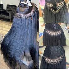 女士微型接发，真人发丝，自然黑，微珠，微环，适合所有人群 - Natural Black - 查看 8