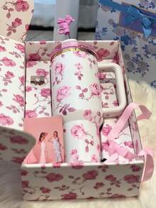 40 OZ, Floral Blue (Blooming Blossoms), Floral Purple (Happy Thoughts), Floral White (Rose White), Floral Pink (Classic), Comes With A Limited Edition Gift Box, Best-Selling Product, A Large Capacity Stainless Steel Vacuum Insulated Water Bottle, Handle Mug, Straw, And Leak Proof Lid. Adopting Vacuum Insulation Technology, This Large Capacity Double-Layer Vacuum Insulated Water Bottle Is Suitable For Sports, Travel, Outdoor Activities, Fitness, Office Use, As Well As Teacher Gifts, Valentine's Day Gifts, Birthday Gifts, Thanksgiving Gifts, Christmas Gifts, Halloween Gifts, Halloween Party Gifts, Party Supplies And Other Scenarios. It Is Perfect For Various Beverages, Including Ice Water, Iced Tea Or Coffee, Iced Drinks And Hot Drinks. - White Flowers (rose White) - View 3