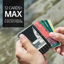 RFID Blocking Minimalist Slim Card Holder, Men's Business Holder Pocket Cash Credit Slim Wallet, American Flag Artcraft Card Holder With Money Clip, Men's Wallet - 黑旗 - 查看 4