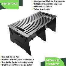 Churrasqueira Grill Para Camping Com Grelha Aço UN - Preto - Visão 5