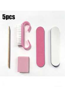 Manicure & Pedicure Set, Mini Nail File And Orange Stick Set, Double-Sided Disposable Nail File, Wooden Cuticle Pusher, Nail Cleaning Tools, Nail Brush - Multicolor - View 19