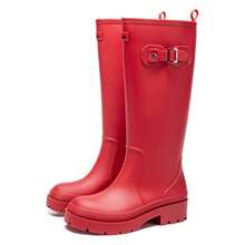 Damen Regenstiefel, rutschfeste Gummistiefel wasserdicht Garten Matsch Stiefel langanhaltend rutschfest, hohe wasserdichte Schuhe bequeme Angelstiefel knöchelhoch, Frauentag, Reiseaccessoires, Hochzeitsgeschenke, Y2K, Schlafzimmer, Kfz-Zubehör für Frauen, Küchendekoration, Süße Sachen - Rot - Übersicht 12
