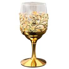 Golden Vintage European Wine Goblet For Party Wedding Gathering - 金色 - 查看 1