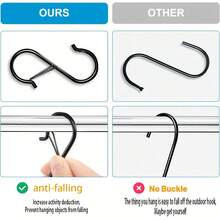 10/20 piezas Ganchos en forma de S de gran resistencia con cierre - Ganchos de hierro fundido montados en la pared adecuados para colgar plantas, ropa, utensilios de cocina y bolsas - Estilo rústico, fácil de instalar, solución de almacenamiento duradera y elegante, ganchos prácticos - Multicolor - Ver 6