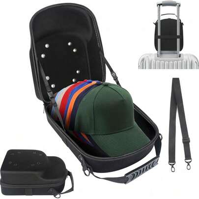 para gorras 8 N ew Era, Funda de Viaje Impermeable para Sombrero con cremallera, Asa, Bandolera, Material EVA engrosado, Resistente a la presión y anticolisión, Protege Sombreros